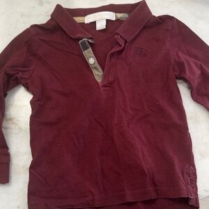 Burberry Kids Maroon Polo Shirt